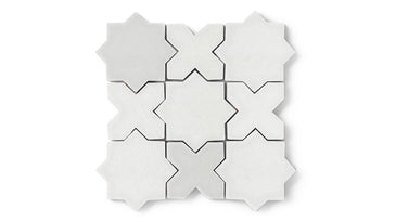 Mini Star & Cross Original Ceramic Tile in Frost Gloss