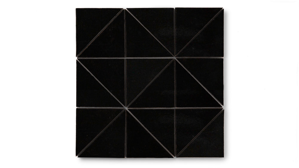 4" Triangle Original Ceramic Tile in Raven Gloss