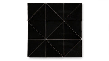 4" Triangle Original Ceramic Tile in Raven Gloss