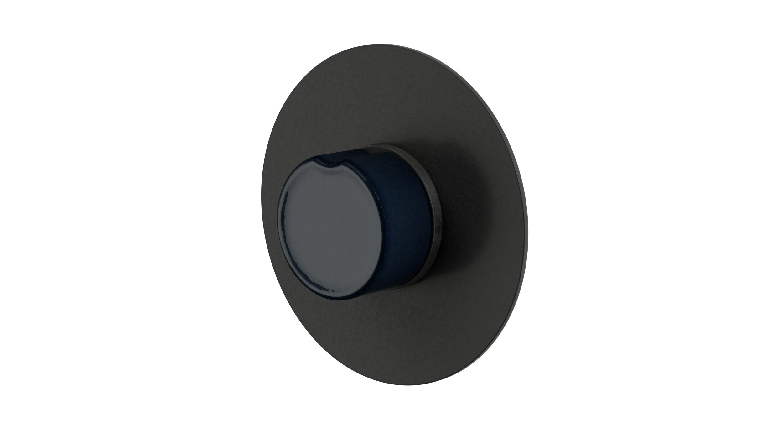 Foundry One Handle Wall Mount Shower Trim with Groove Ceramic Knob Handle in Blackened Nickel