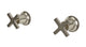 Emerson Two Handle Wall Mount Bath Trim with Classic Cross Handles in French Nickel