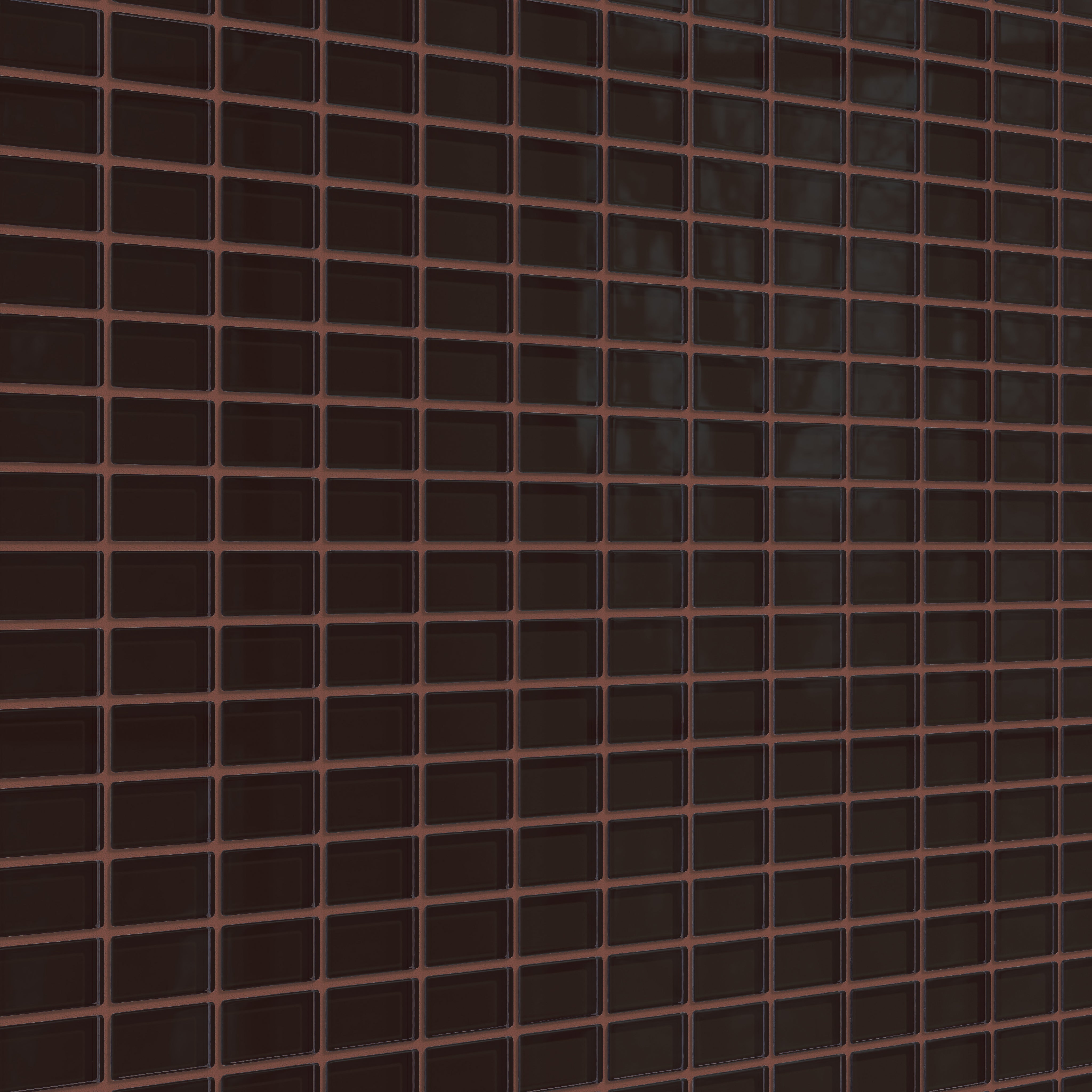 1x2 Straight Set Sheeted Glass Mosaic Tile in Nighthawk Gloss