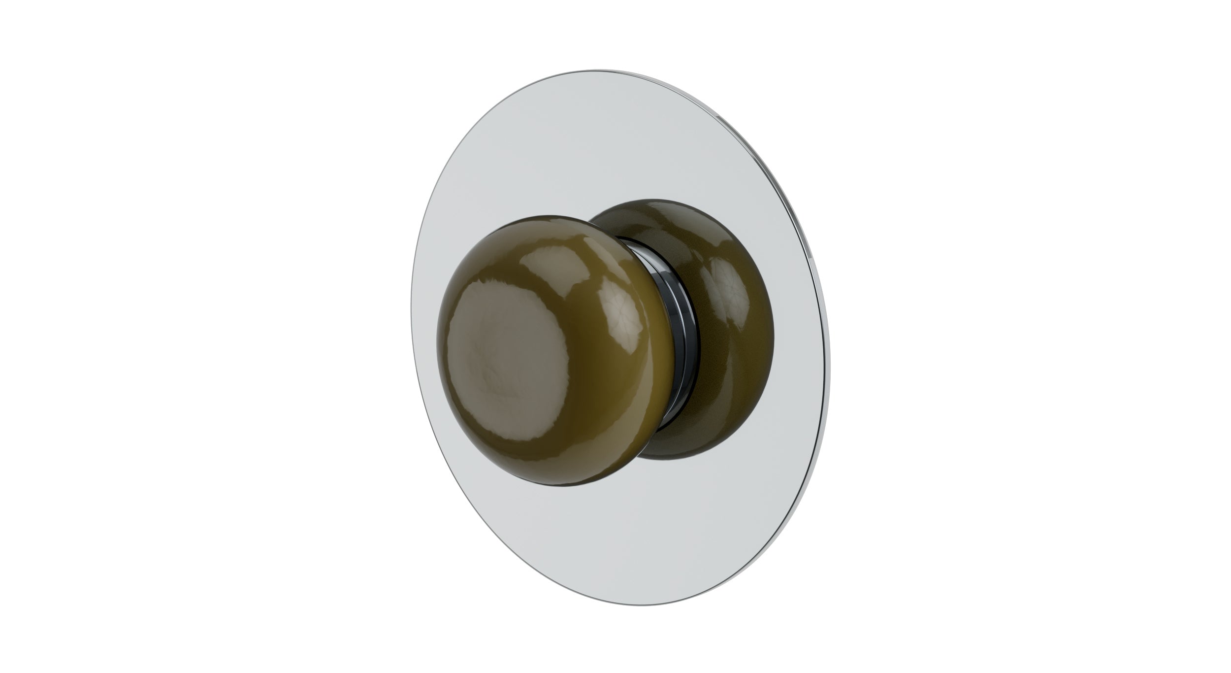 Foundry One Handle Wall Mount Shower Trim with Pebble Ceramic Knob Handle in Polished Chrome