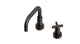 Flatiron One Handle Deck Mount Squaretop Lavatory Faucet with Linear Cross Handle in Antique Bronze