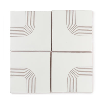 6x6 Handpainted Sample Roundabout 2  in Gesso