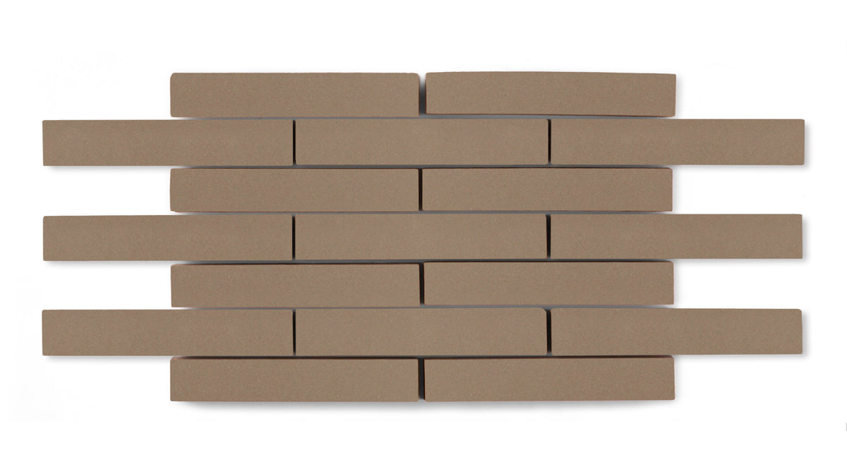 Sandstone 1x6 Half Offset Sheeted Matte Original Ceramic Tile