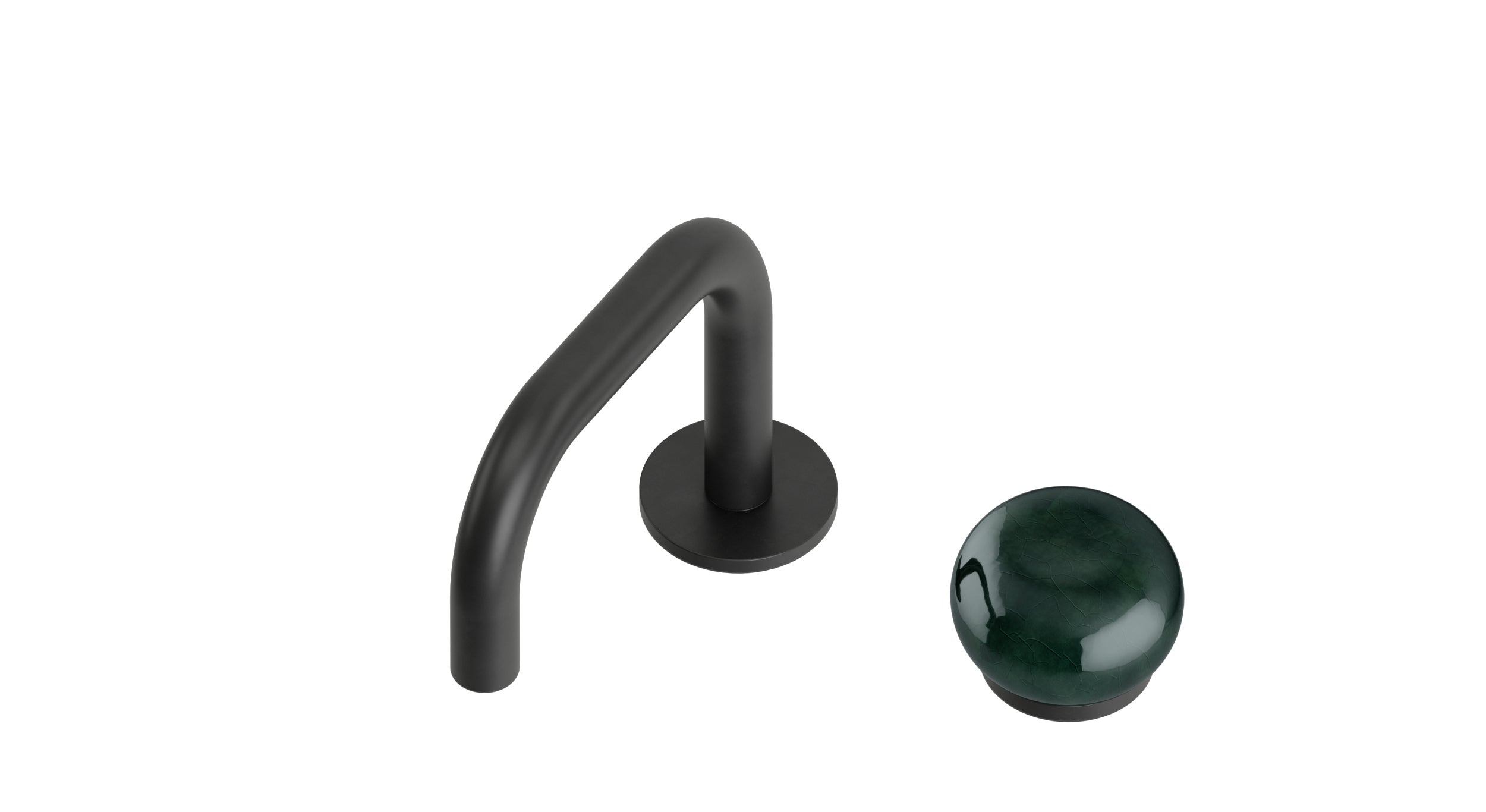 Foundry One Handle Deck Mount Squaretop Lavatory Faucet with Pebble Ceramic Knob Handle in Oil Rubbed Bronze