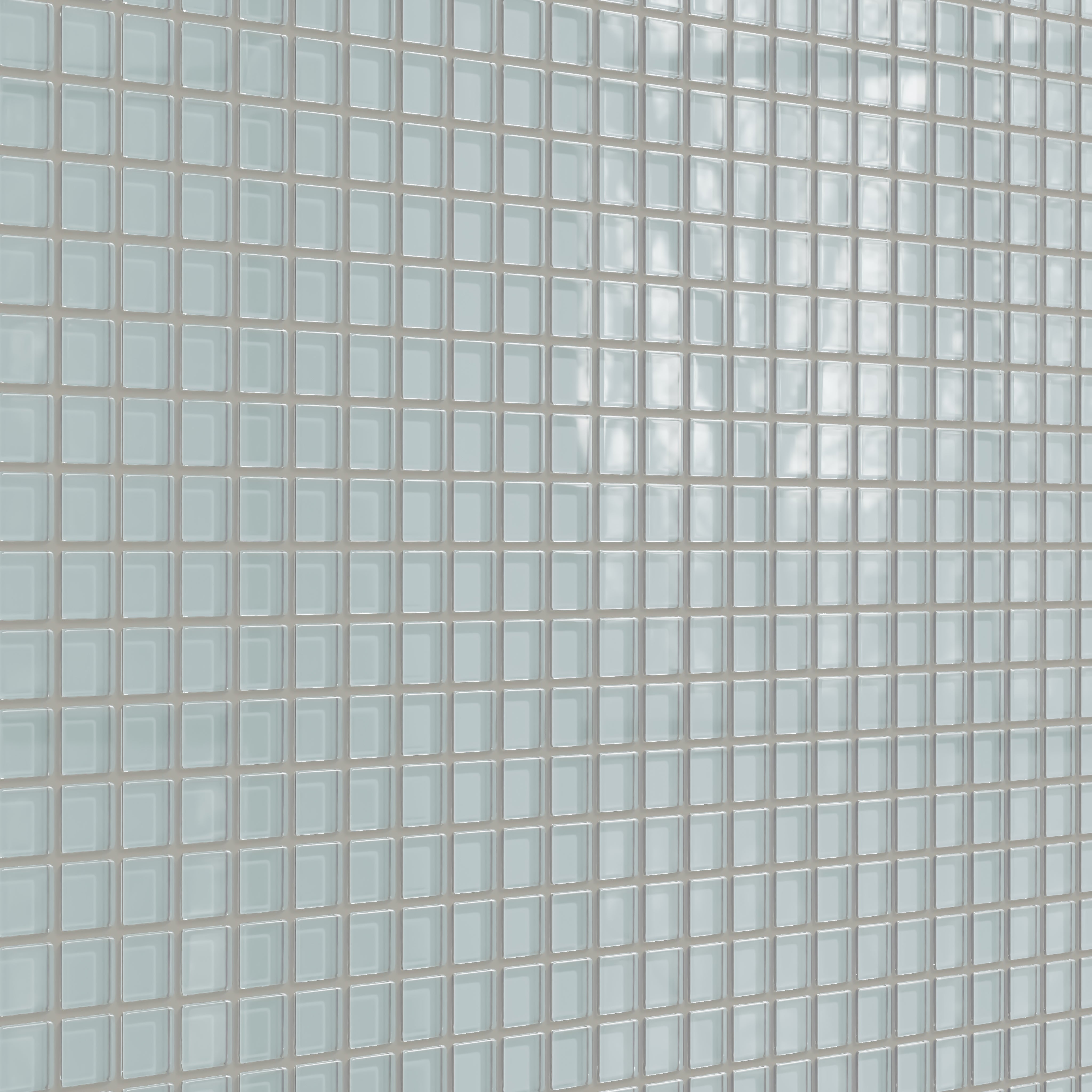 1x1 Straight Set Sheeted Glass Mosaic Tile in Great Blue Heron Gloss