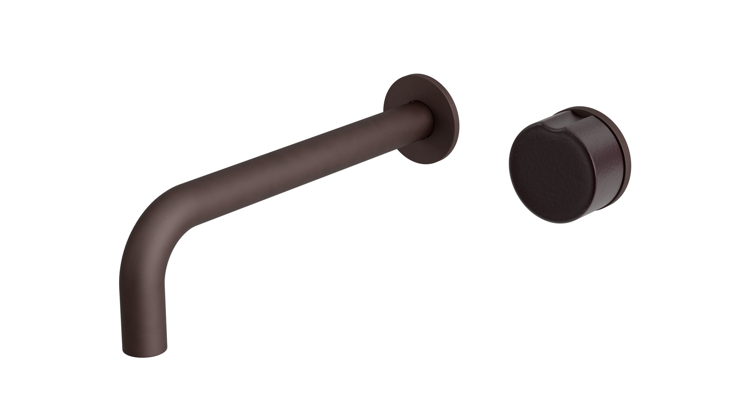 Foundry One Handle Wall Mount 7.5" Lavatory Faucet with Groove Ceramic Knob Handle in Architectural Copper