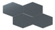 Elongated Hexagon Natural Press Ceramic Tile in Indigo Matte