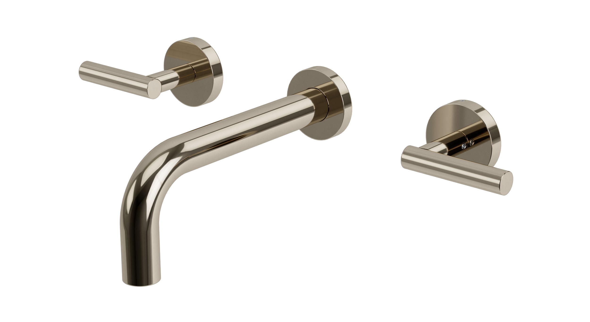Contour Two Handle Wall Mount 7.5" Lavatory Faucet with Soft Lever Handles