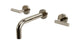 Contour Two Handle Wall Mount 7.5" Lavatory Faucet with Soft Lever Handles in Polished Nickel