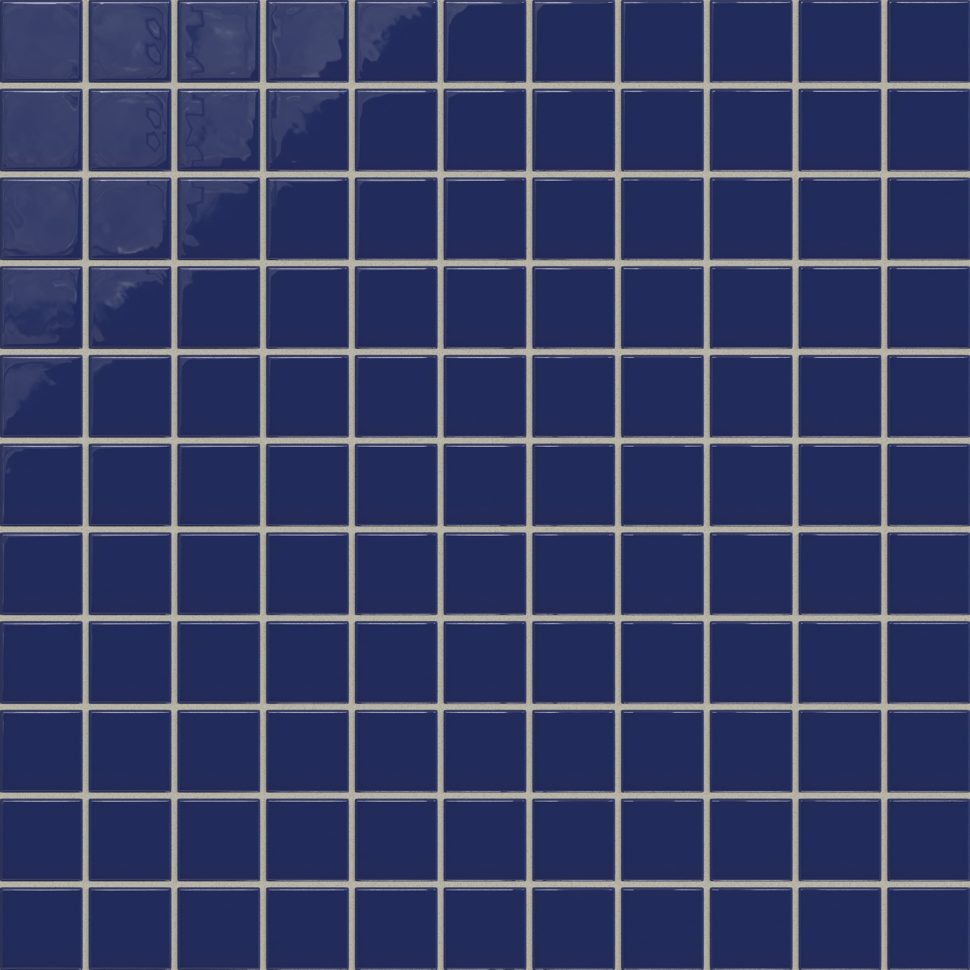 2x2 Straight Set Sheeted Natural Press Ceramic Mosaic Tile in Ultramarine Gloss