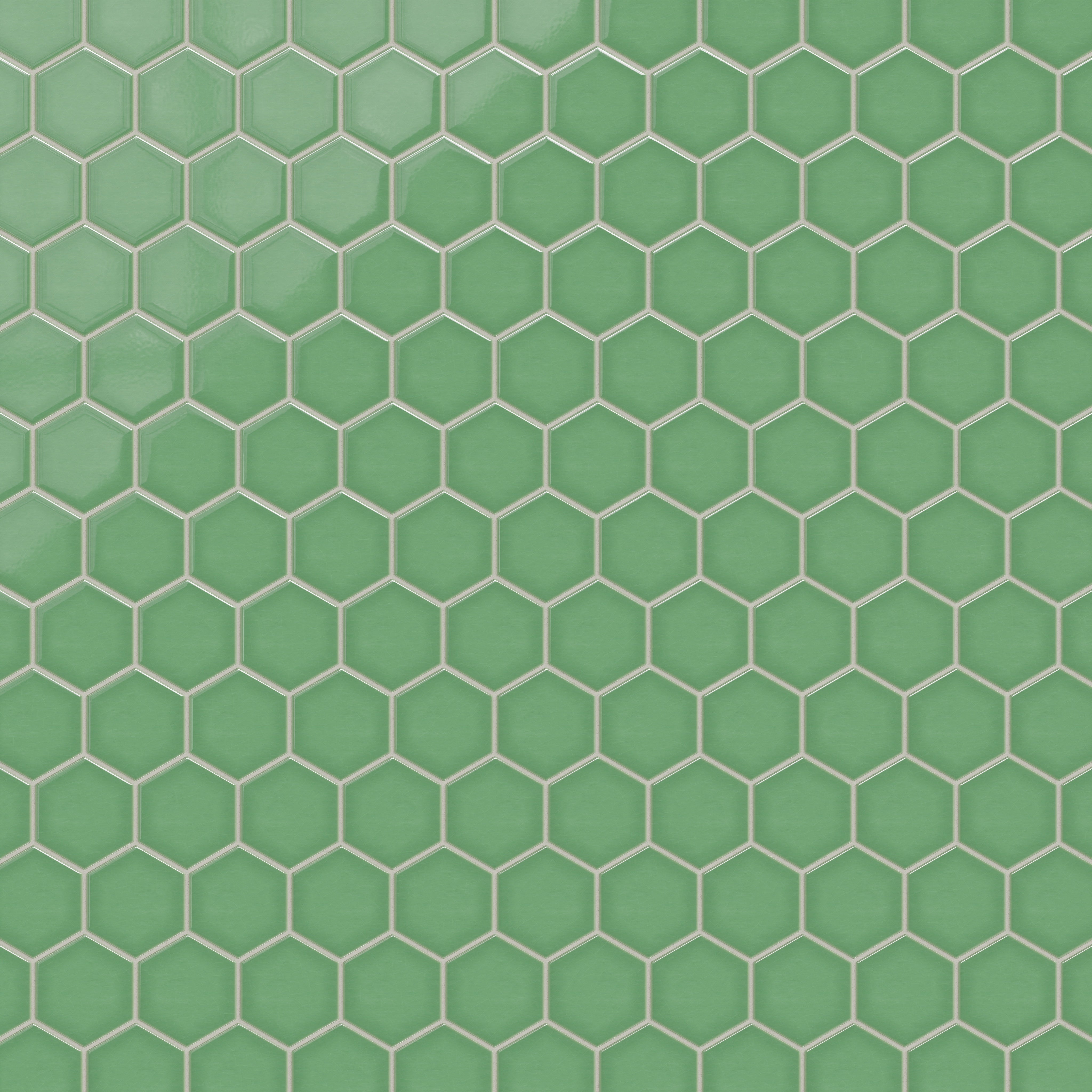 4" Hexagon Original Ceramic Tile in Sea Green Gloss