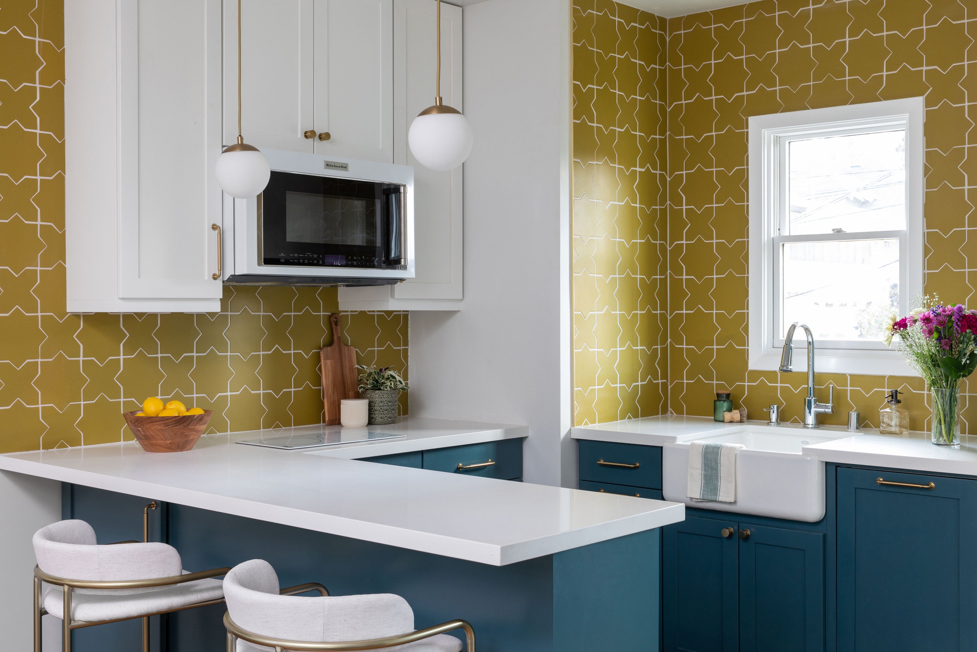 Star & Cross Original Ceramic Tile in Mustard Seed Matte