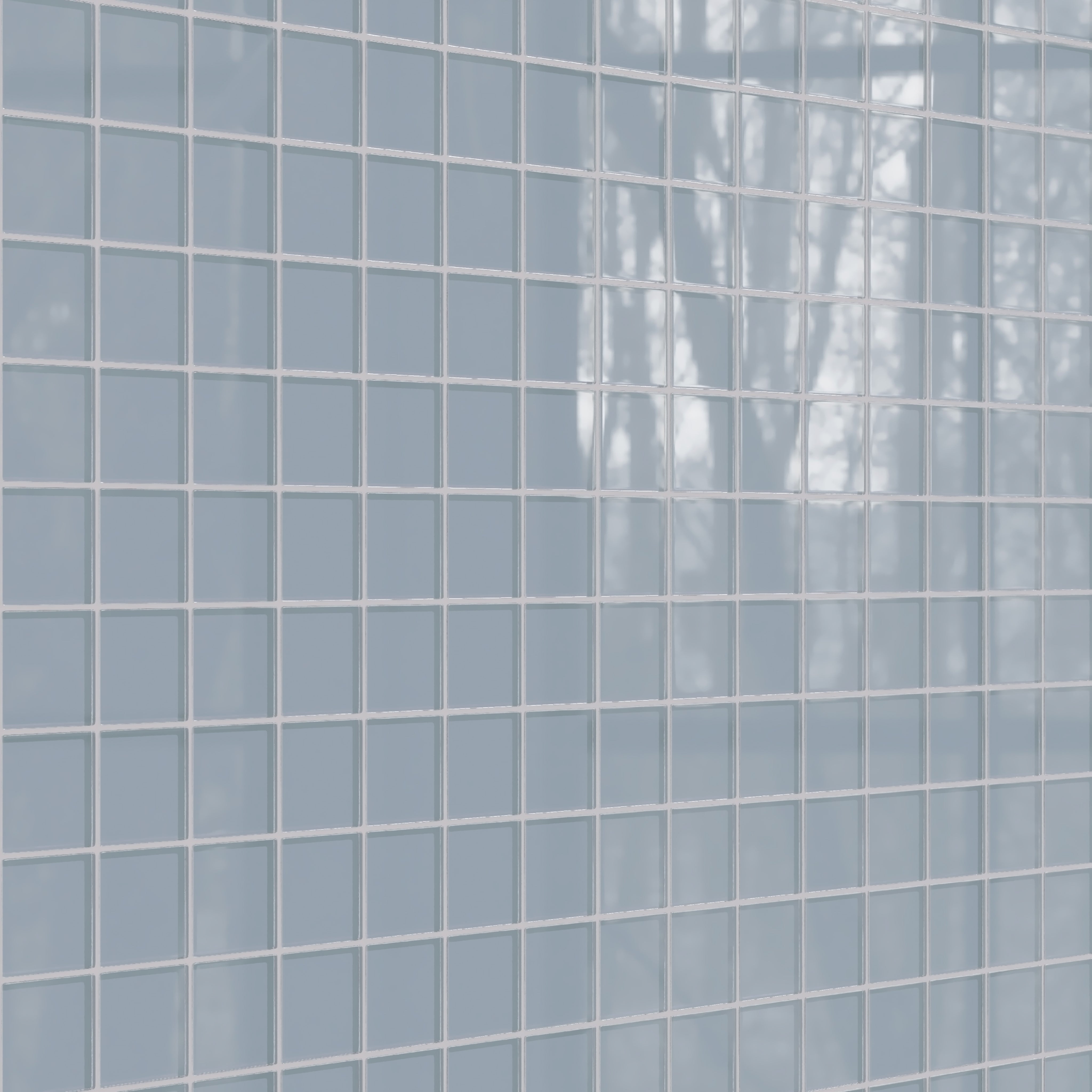 3x3 Straight Set Sheeted Glass Mosaic Tile in Pinyon Jay Gloss