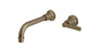 Emerson One Handle Wall Mount 8.25" Lavatory Faucet with Classic Lever Handle in Antique Brass