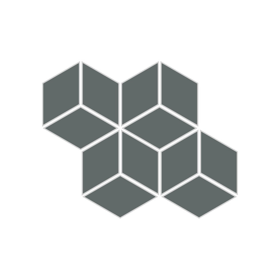 Small Diamond Sheeted - Escher Original Ceramic Mosaic Tile in Flagstone Gloss