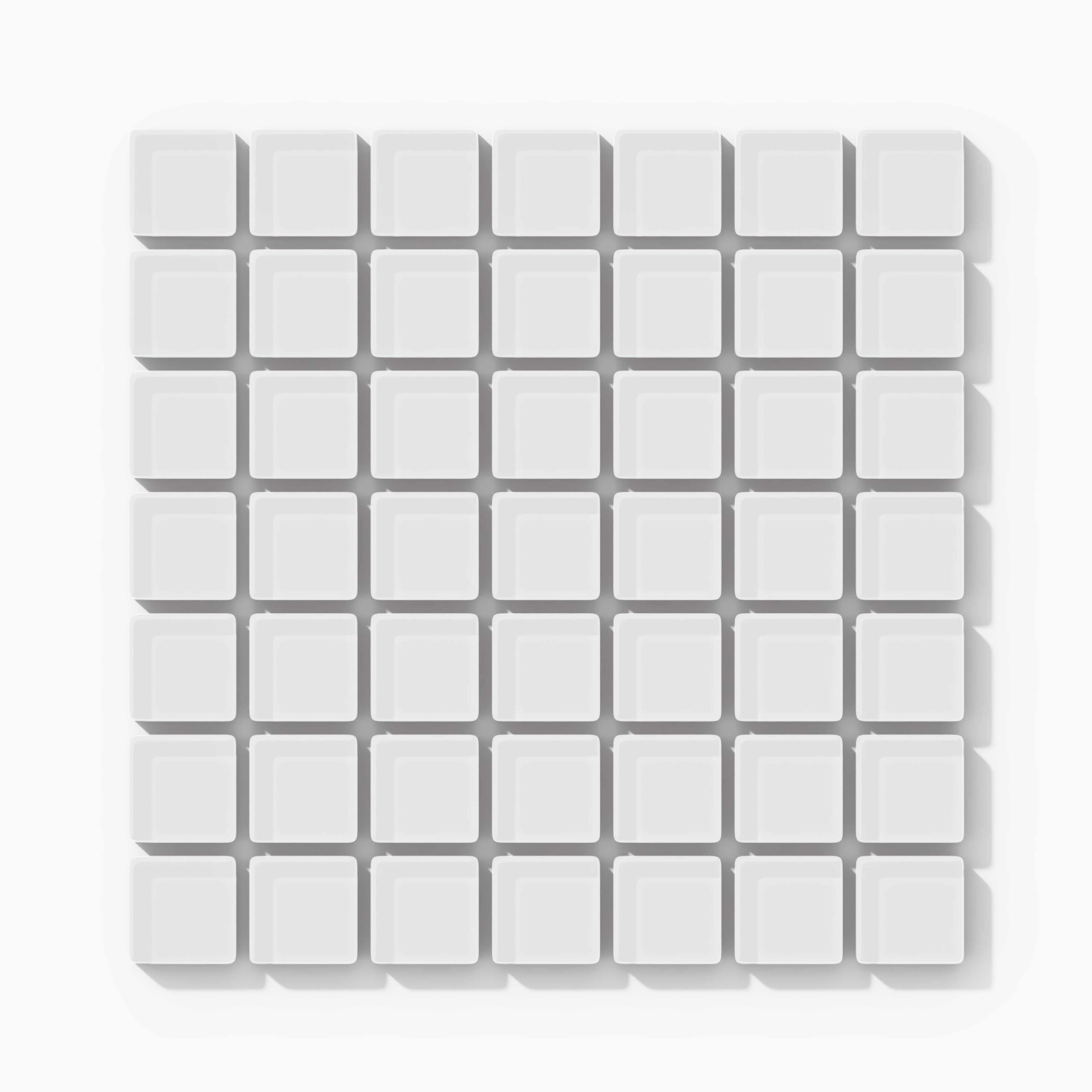 1x1 Straight Set Sheeted Glass Mosaic Tile in Egret Gloss
