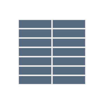 1x4 Straight Set Sheeted Original Ceramic Mosaic Tile in Slate Blue Matte