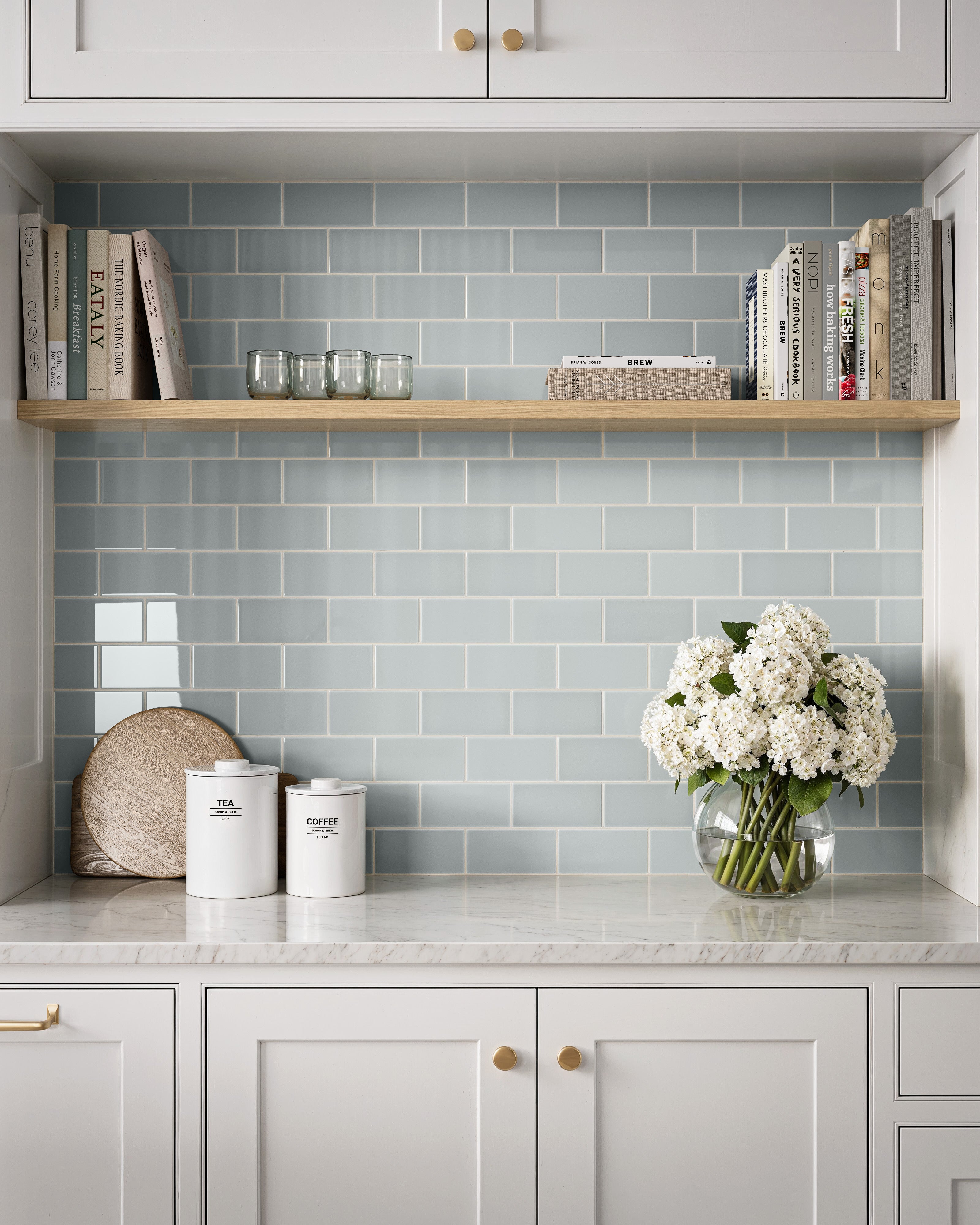 Alberta Blue 3x6 Gloss Natural Press Ceramic Tile - Fireclay Tile