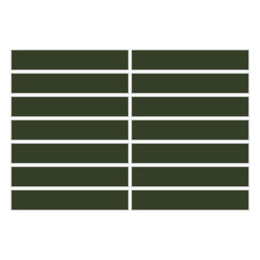 1x6 Straight Set Sheeted Original Ceramic Mosaic Tile in Hunter Green Gloss