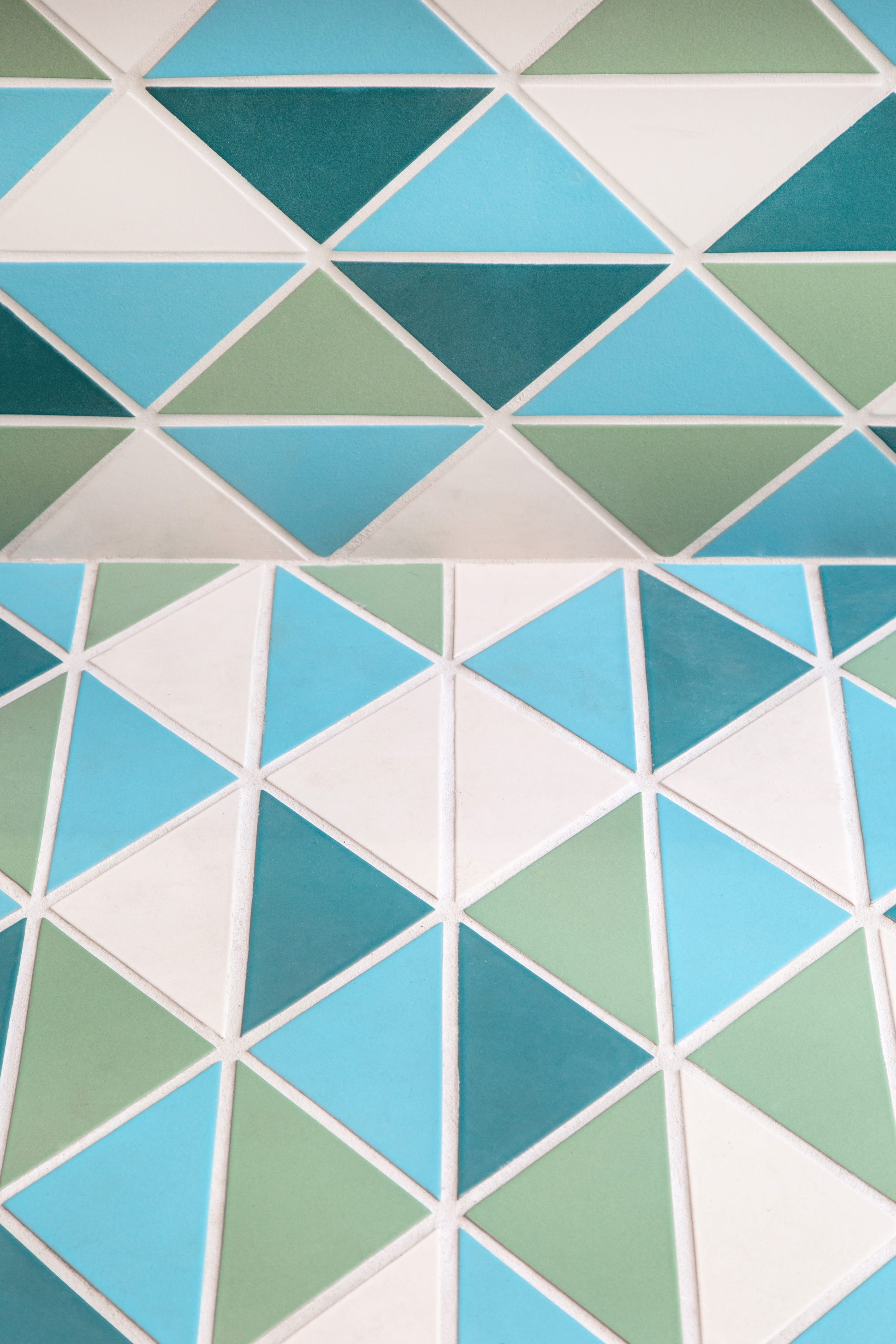 6" Triangle Original Ceramic Tile in Sea Green Matte