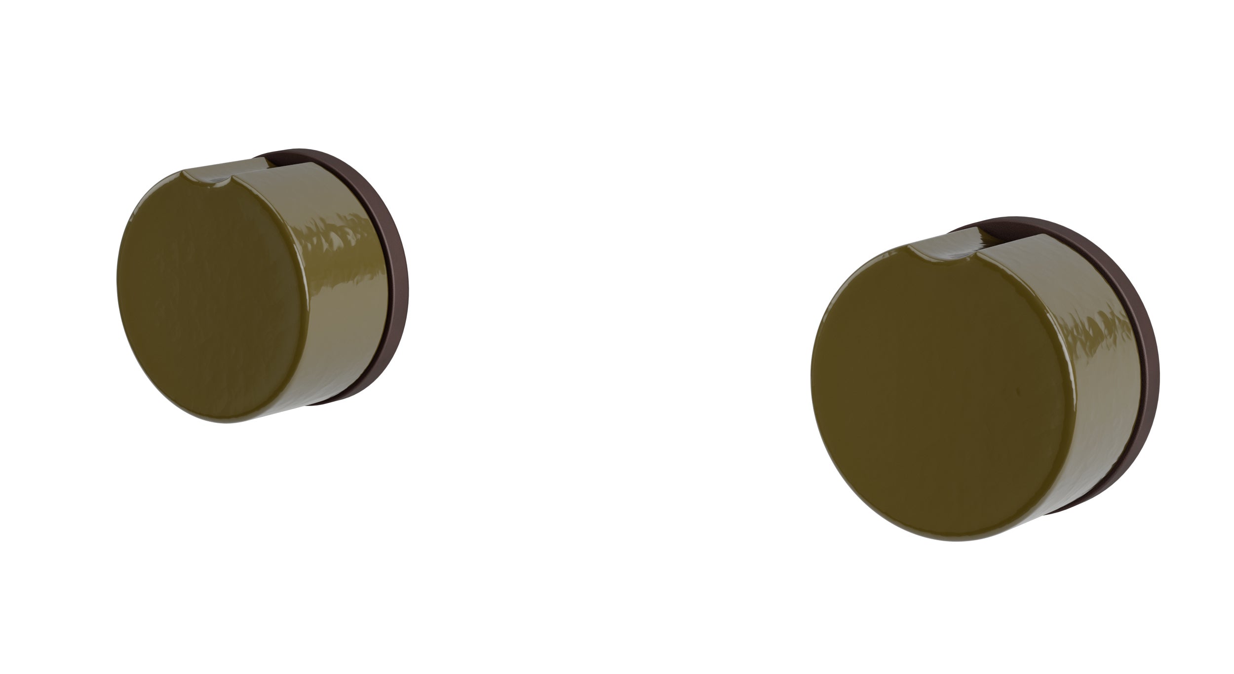 Foundry Two Handle Wall Mount Bath Trim with Groove Ceramic Knob Handles in Architectural Copper