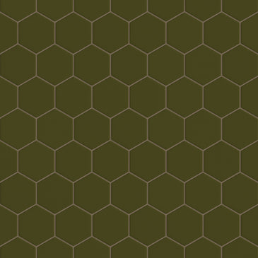 4" Hexagon Original Ceramic Tile in Bonsai Matte