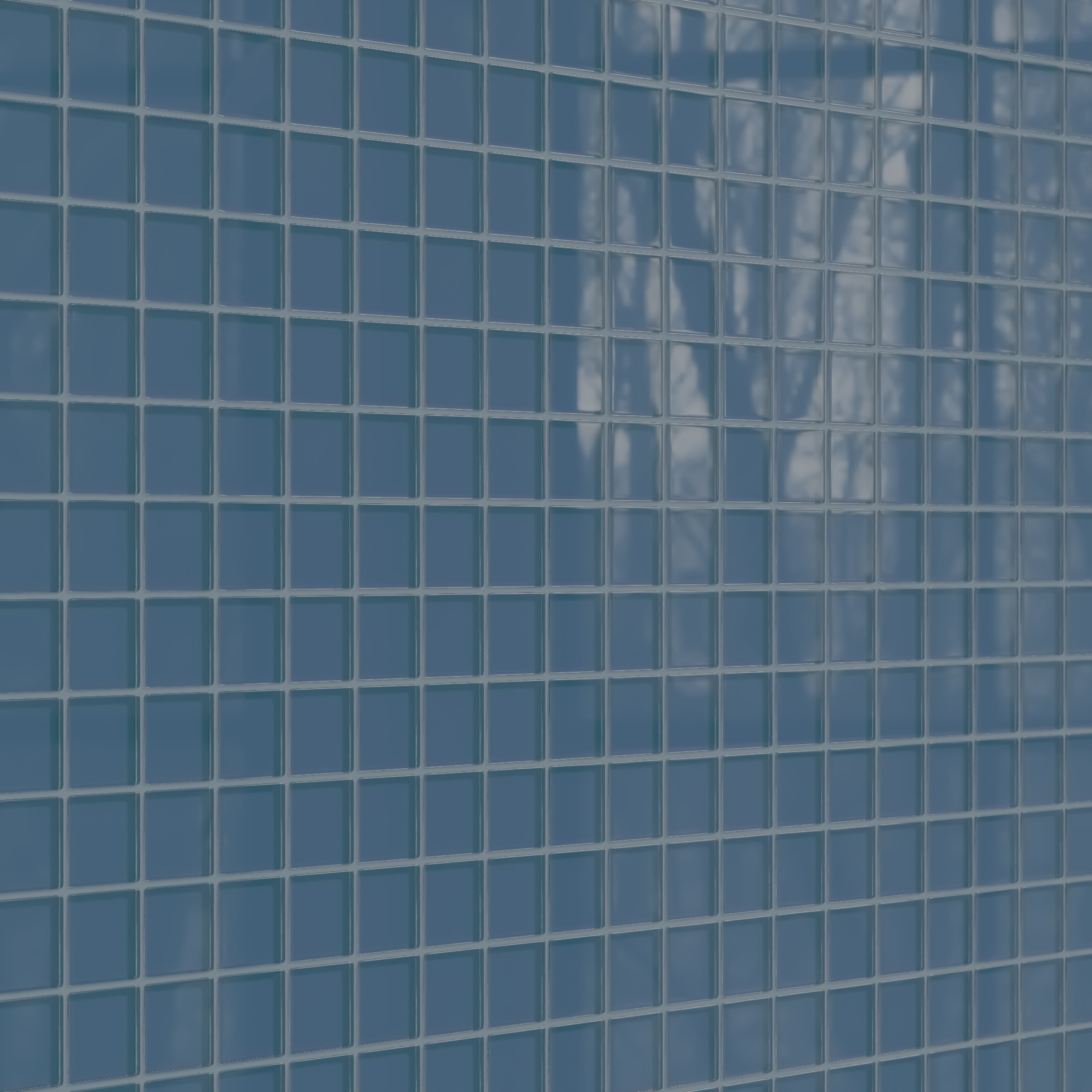 2x2 Straight Set Sheeted Glass Mosaic Tile in Blue Jay Gloss