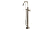 Contour One Handle Floor Mount Gooseneck Bath Trim with Hand Shower and Soft Cross Handle in Polished Nickel