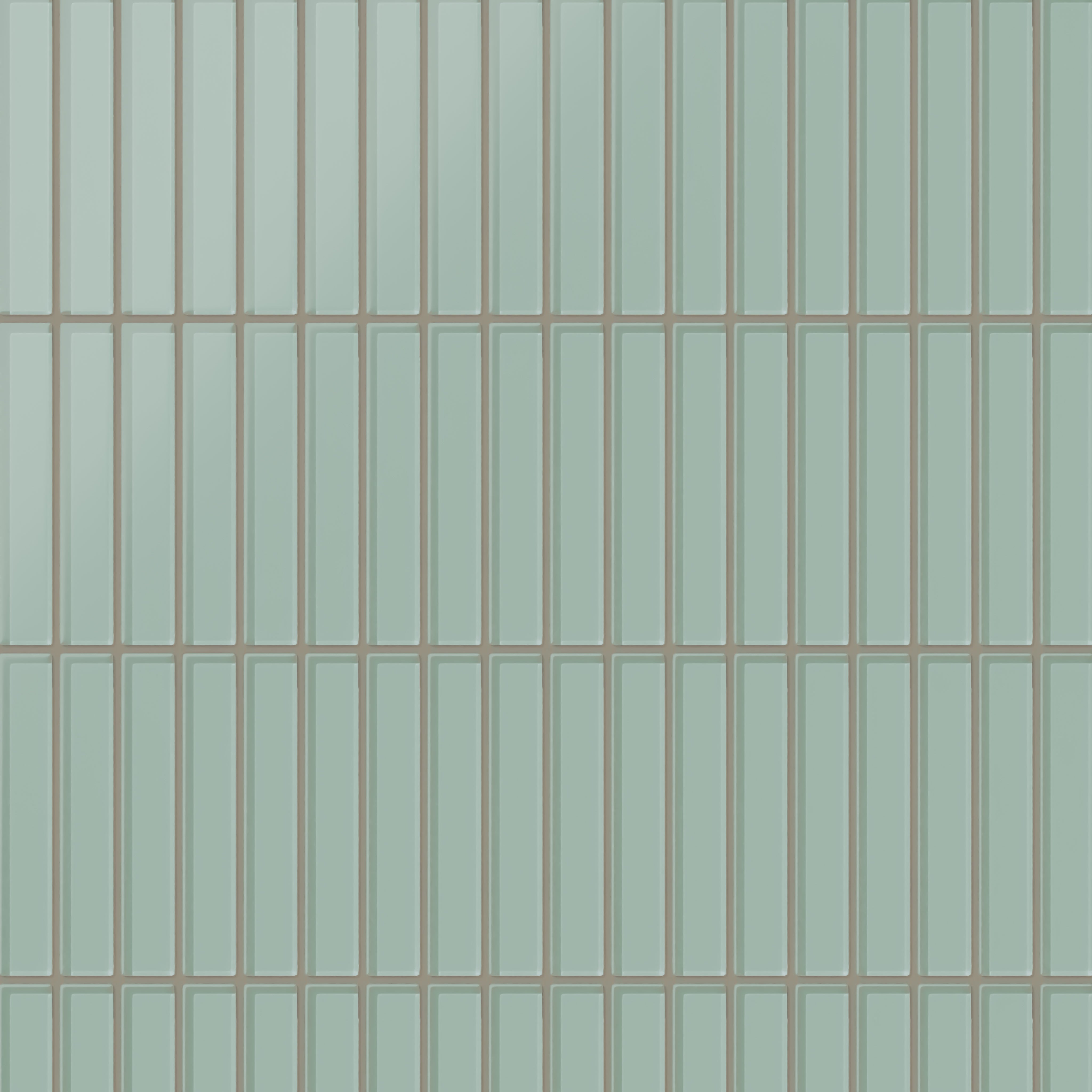 1x6 Straight Set Sheeted Glass Mosaic Tile in Kingfisher Matte