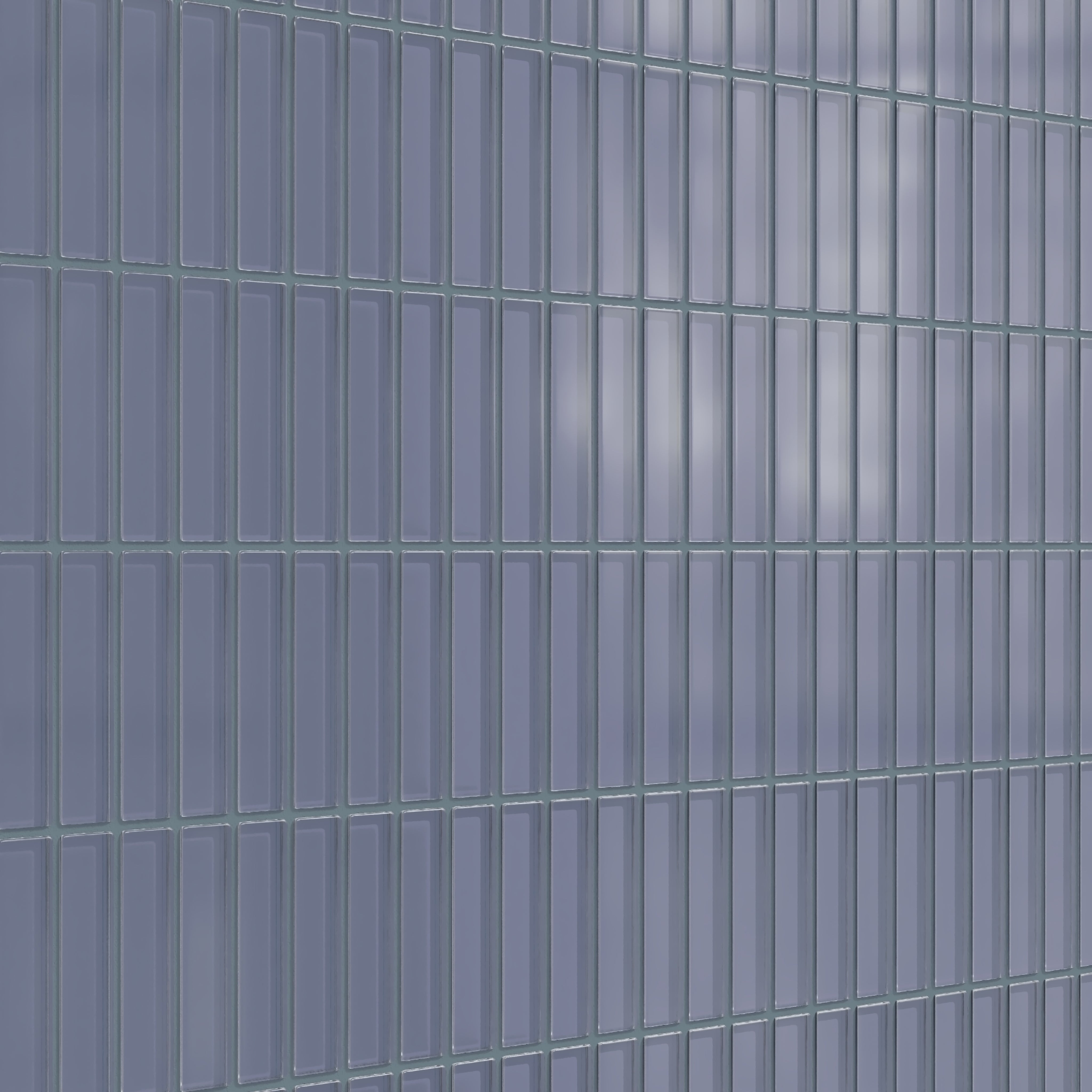 1x4 Straight Set Sheeted Glass Mosaic Tile in Nuthatch Matte