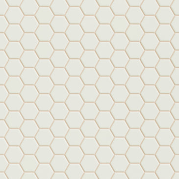 1" Hexagon Sheeted Original Ceramic Mosaic Tile in Limewash Gloss
