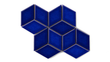 Small Diamond Sheeted - Escher Original Ceramic Mosaic Tile in Azul Gloss