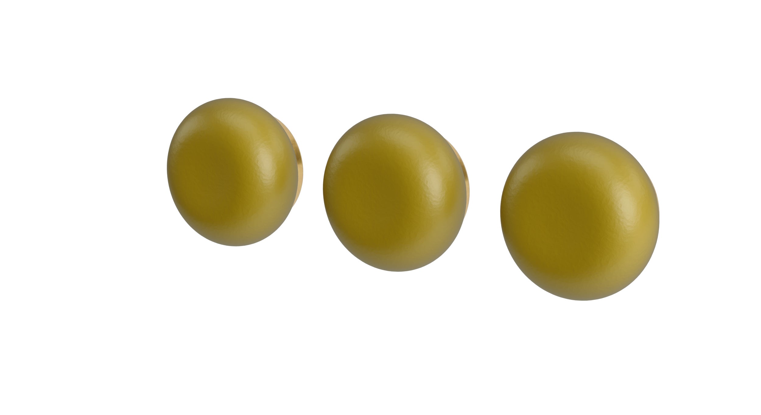 Foundry Three Handle Wall Mount Bath Trim with Diverter/Volume Control and Pebble Ceramic Knob Handles in French Brass