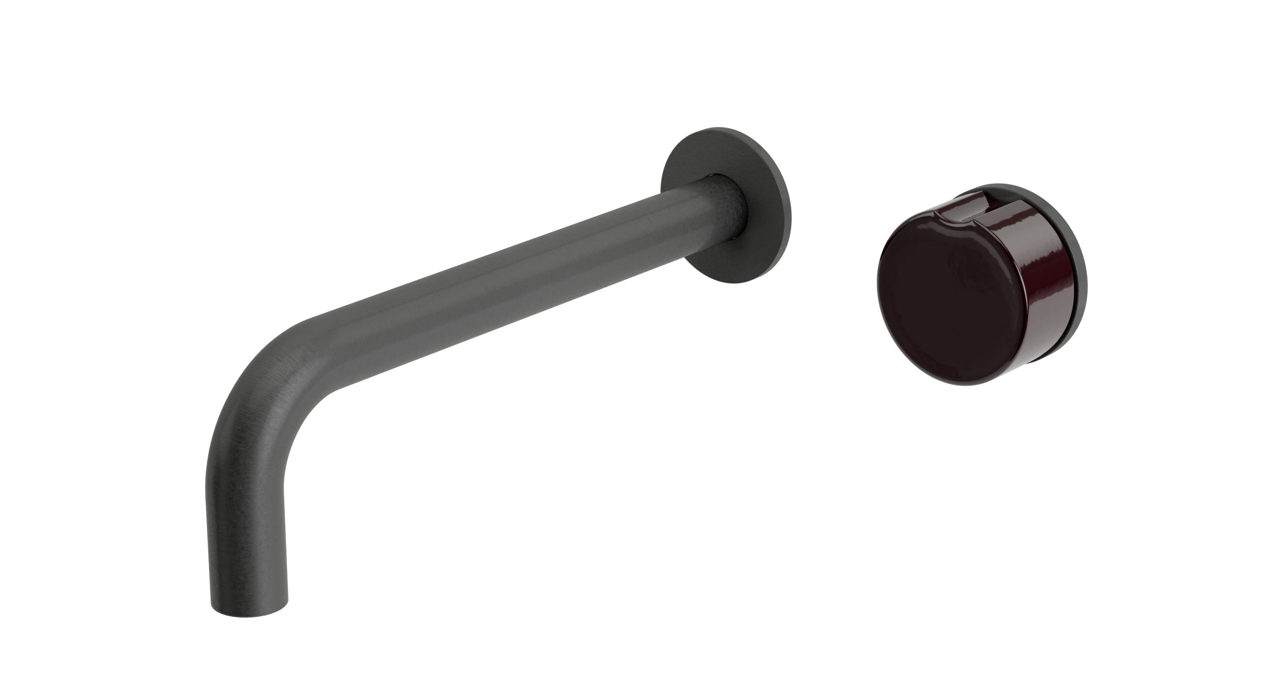 Foundry One Handle Wall Mount 7.5" Lavatory Faucet with Groove Ceramic Knob Handle in Blackened Nickel