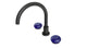 Foundry Two Handle Deck Mount Gooseneck Bath Trim with Pebble Ceramic Knob Handles in Oil Rubbed Bronze