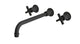 Emerson One Handle Wall Mount 12" Lavatory Faucet with Classic Cross Handle in Matte Black
