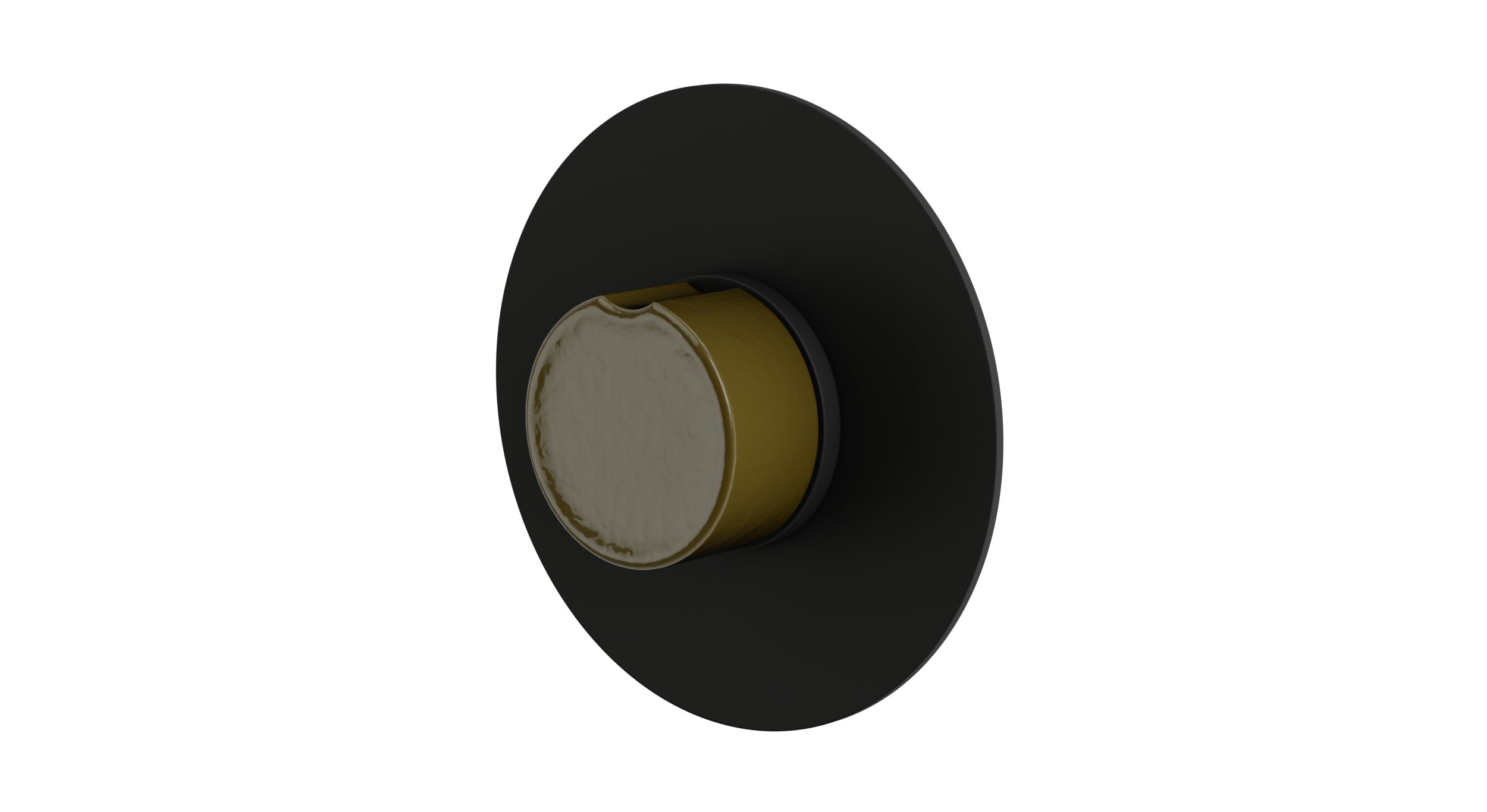 Foundry One Handle Wall Mount Shower Trim with Groove Ceramic Knob Handle in Matte Black
