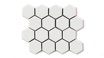 2" Hexagon Sheeted Original Ceramic Mosaic Tile in Frost Matte