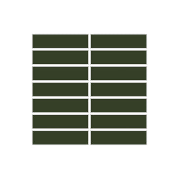 1x4 Straight Set Sheeted Original Ceramic Mosaic Tile in Hunter Green Gloss