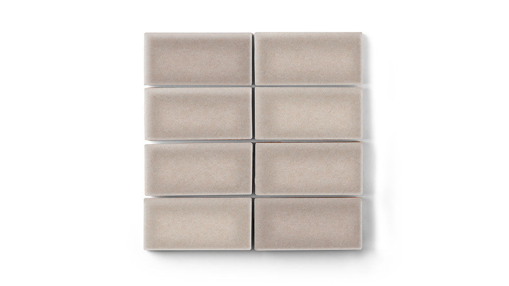 2x4 Straight Set Sheeted Original Ceramic Mosaic Tile in Cardamom Gloss