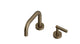 Contour One Handle Deck Mount Squaretop Lavatory Faucet with Soft Lever Handle in Antique Brass