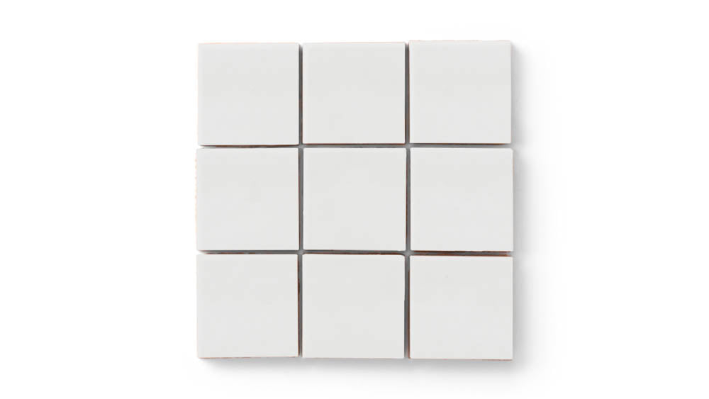 3x3 Straight Set Sheeted Original Ceramic Mosaic Tile in Frost Matte