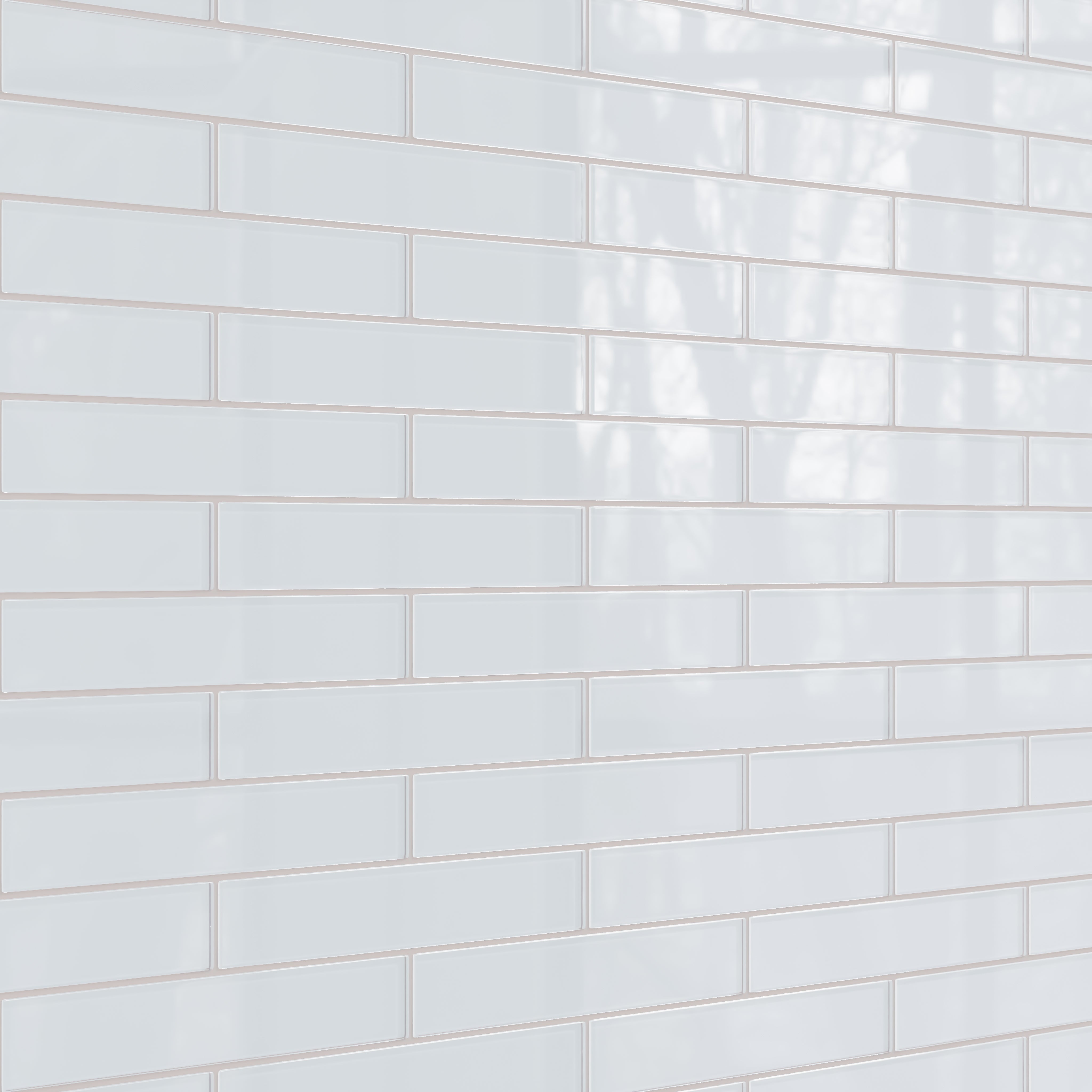 2x12 Glass Tile in Snowy Owl Gloss