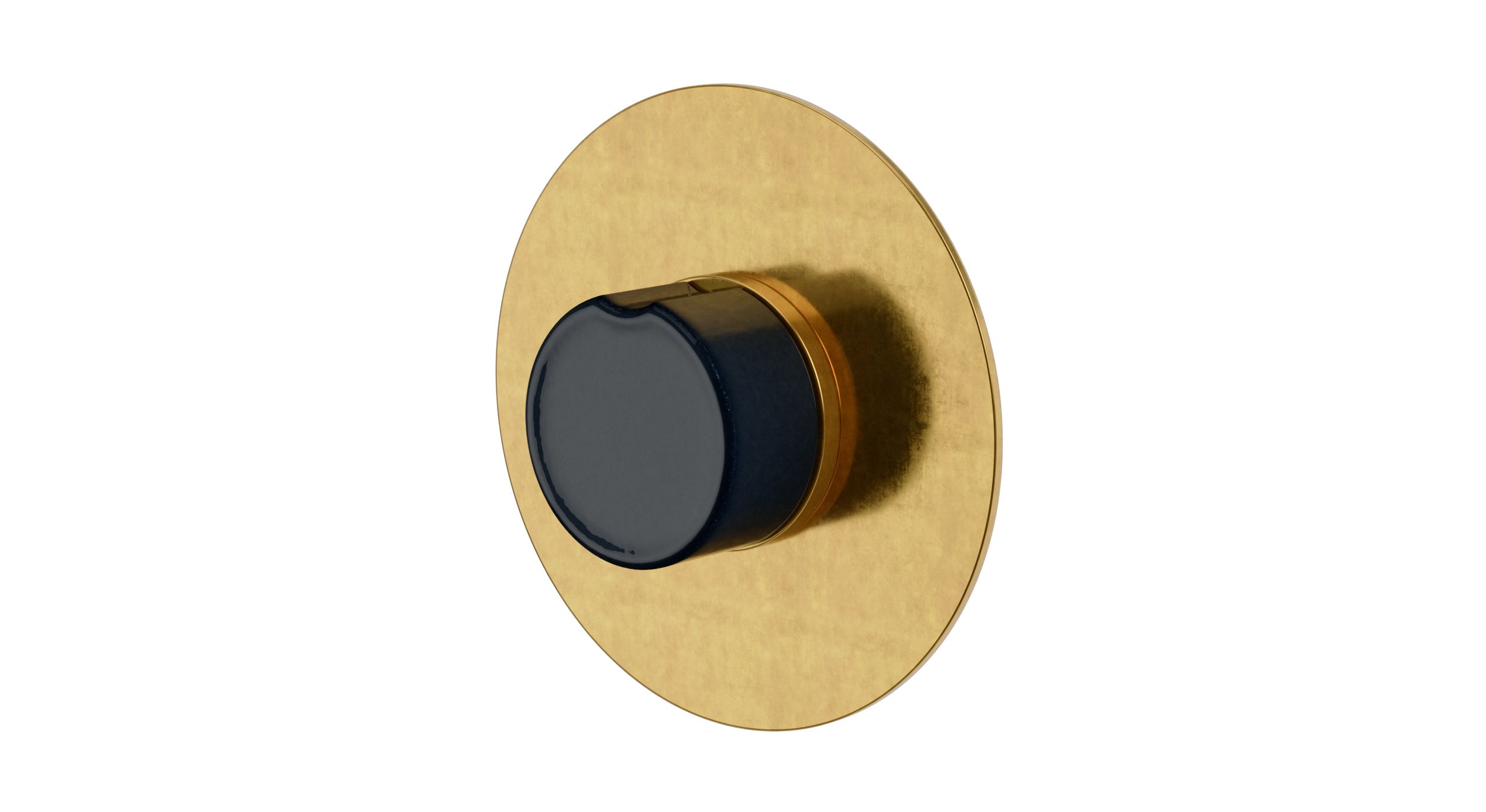 Foundry One Handle Wall Mount Shower Trim with Groove Ceramic Knob Handle in French Brass