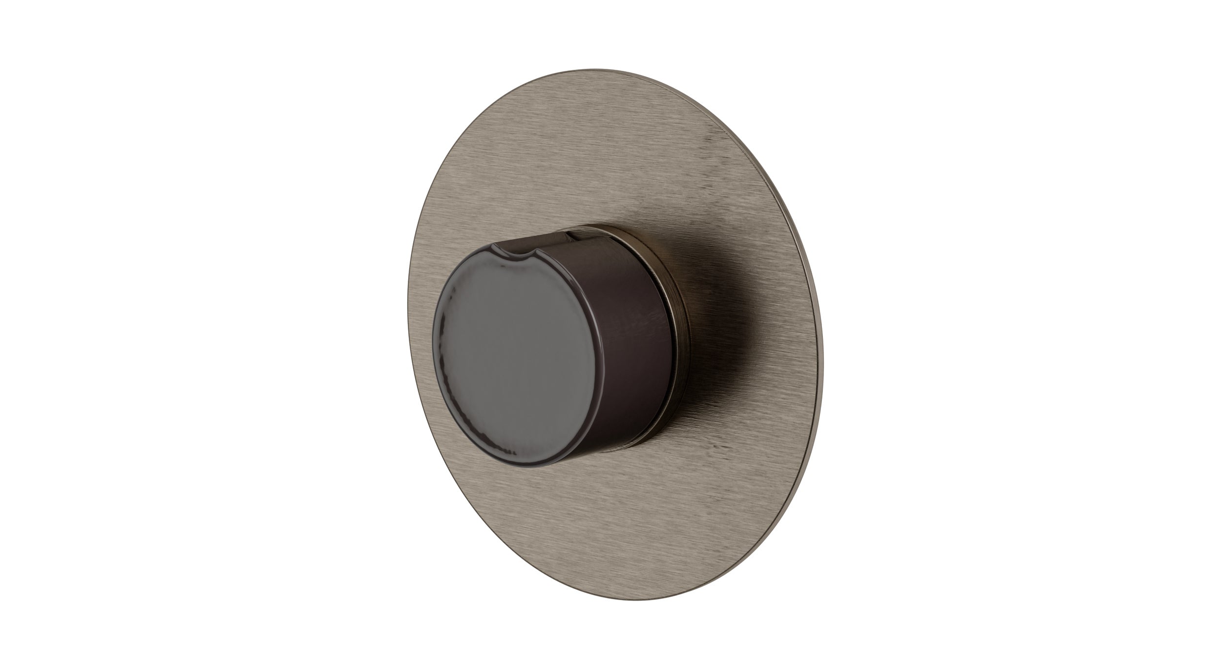 Foundry One Handle Wall Mount Shower Trim with Groove Ceramic Knob Handle in Antique Nickel