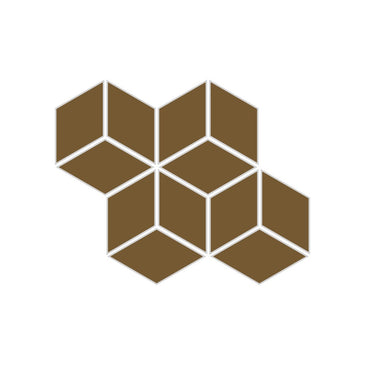 Small Diamond Sheeted - Escher Original Ceramic Mosaic Tile in Chaparral Matte