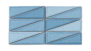 Right Scalene Triangle Original Ceramic Tile in Caribbean Sea Gloss